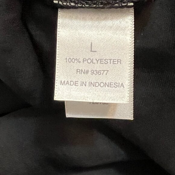 Bisou Bisou Women's Top L Gold Metallic Black Short Sleeve Blouse Party - Picture 5 of 7